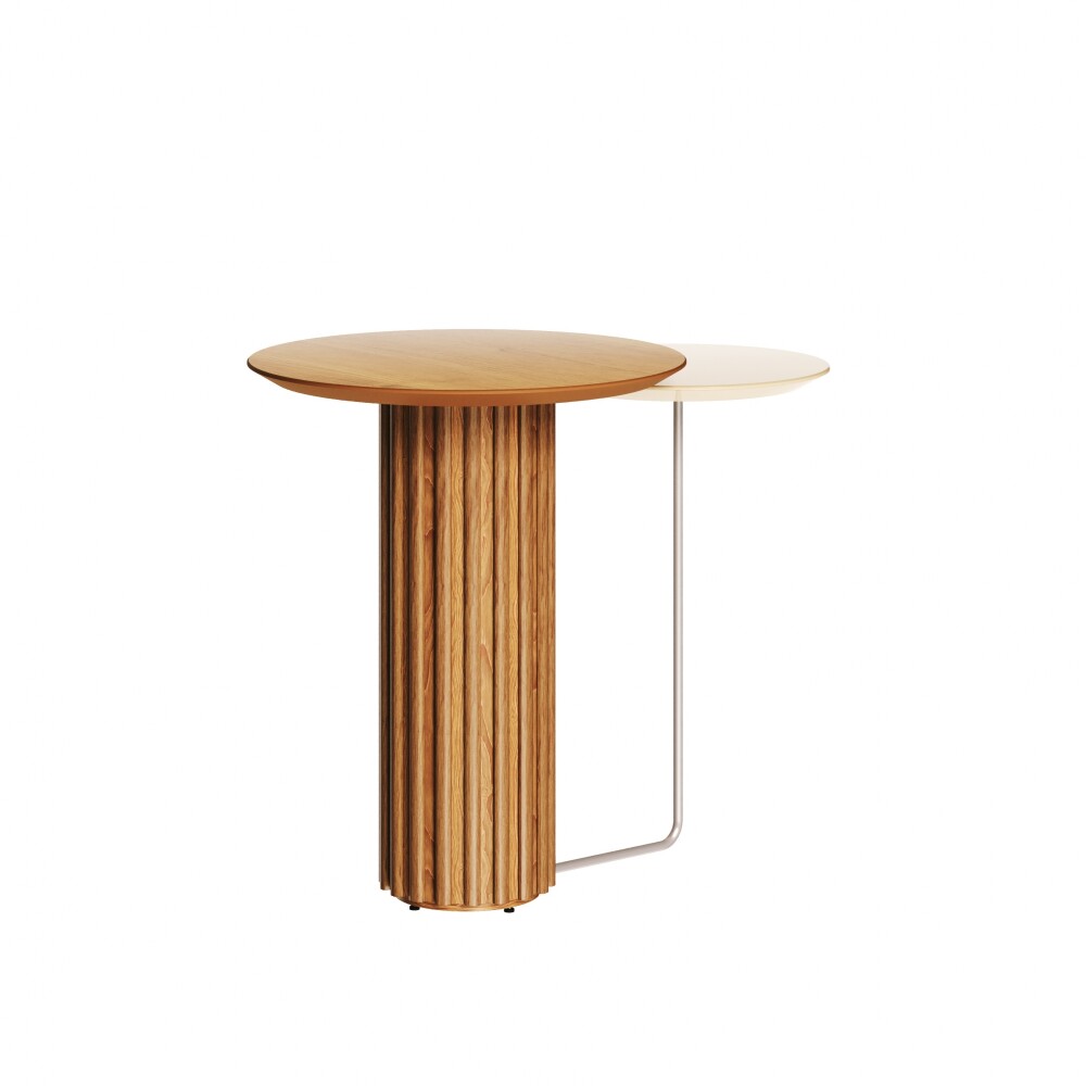 Mesa de Arrime Doble - Side Living - Linea Manhattan Marron/Blanco