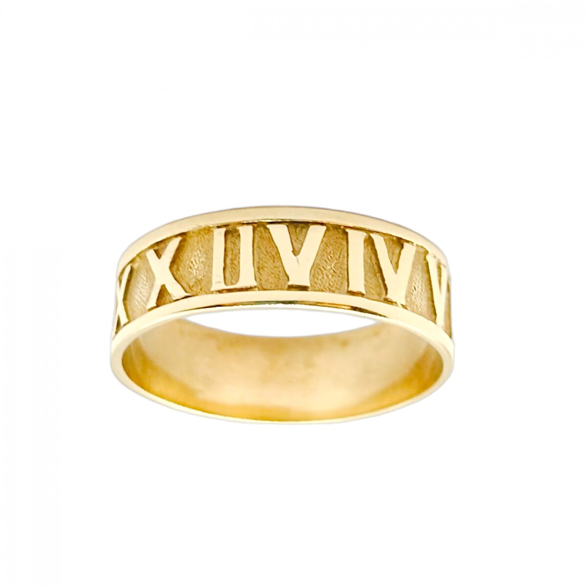 Anillo Numeros Romanos-Oro bajo-Sin Piedra-AN8205 - sinpiedra 