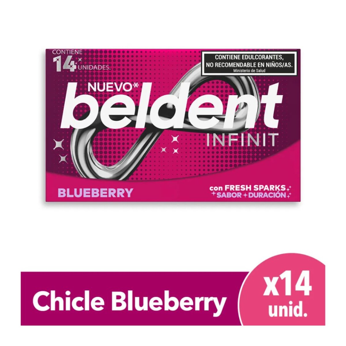 Chicle Sabor Blueberry Beldent Infinit 26,6g 