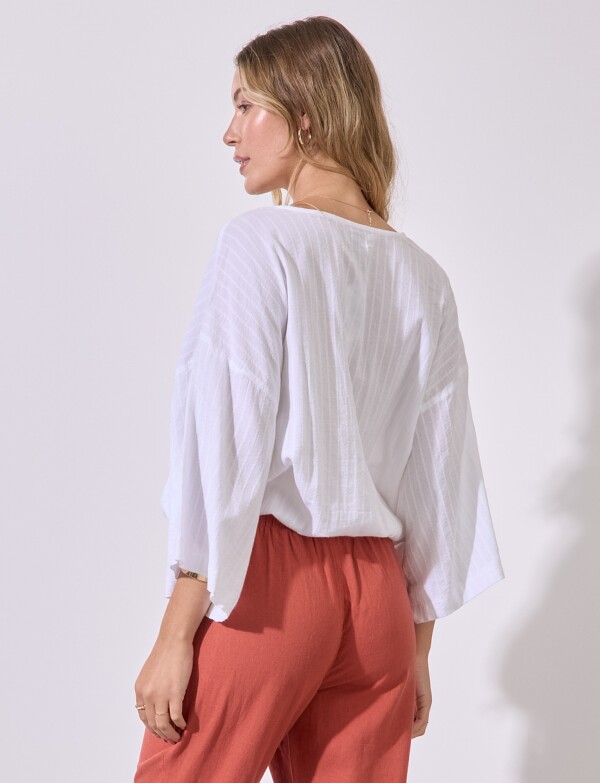 Blusa Algodon Texturada BLANCO