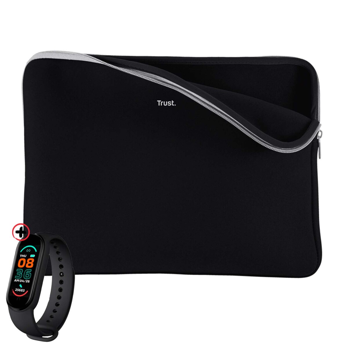 Funda Trust Primo De Neopreno Notebook Y Tablet 15.6'' + Smartwatch 