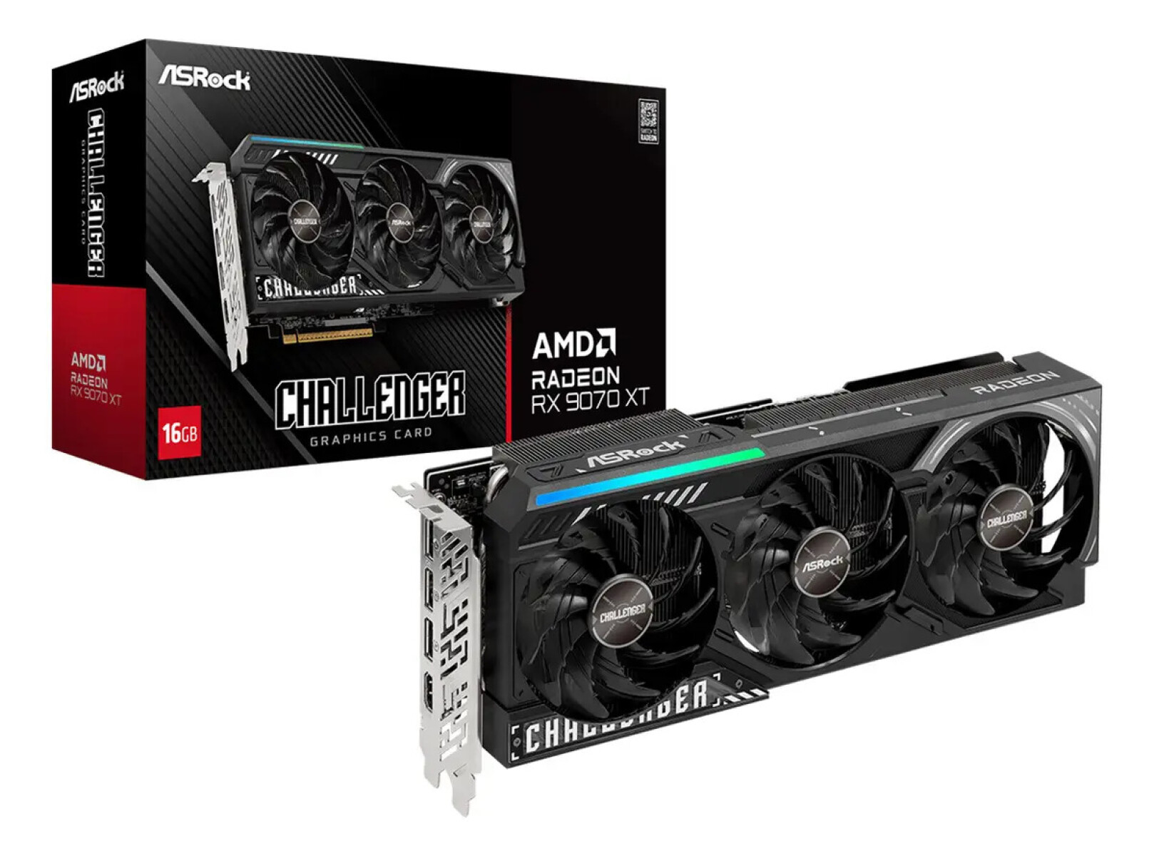 Tarjeta De Video Radeon Rx 9070 Xt Challenger 16gb Gddr6 - TARJETA VIDEO ASROCK RX9070 XT CHALL 16G 