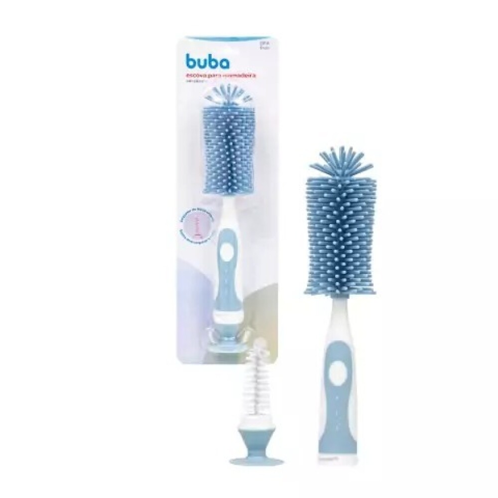 Cepillo limpia biberon BUBA silicona celeste