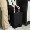 Papelera doble compartimento con pedal 30L Negra