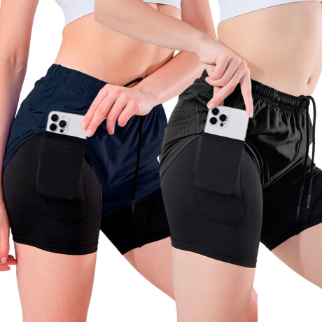 Set X2 Short Deportivo Mujer Running C/ Calza Corta Set X2 Short Deportivo Mujer Running C/ Calza Corta