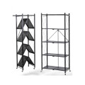 Estantería 5 Niveles Metal Minimalista Plegable 1.55m Negro