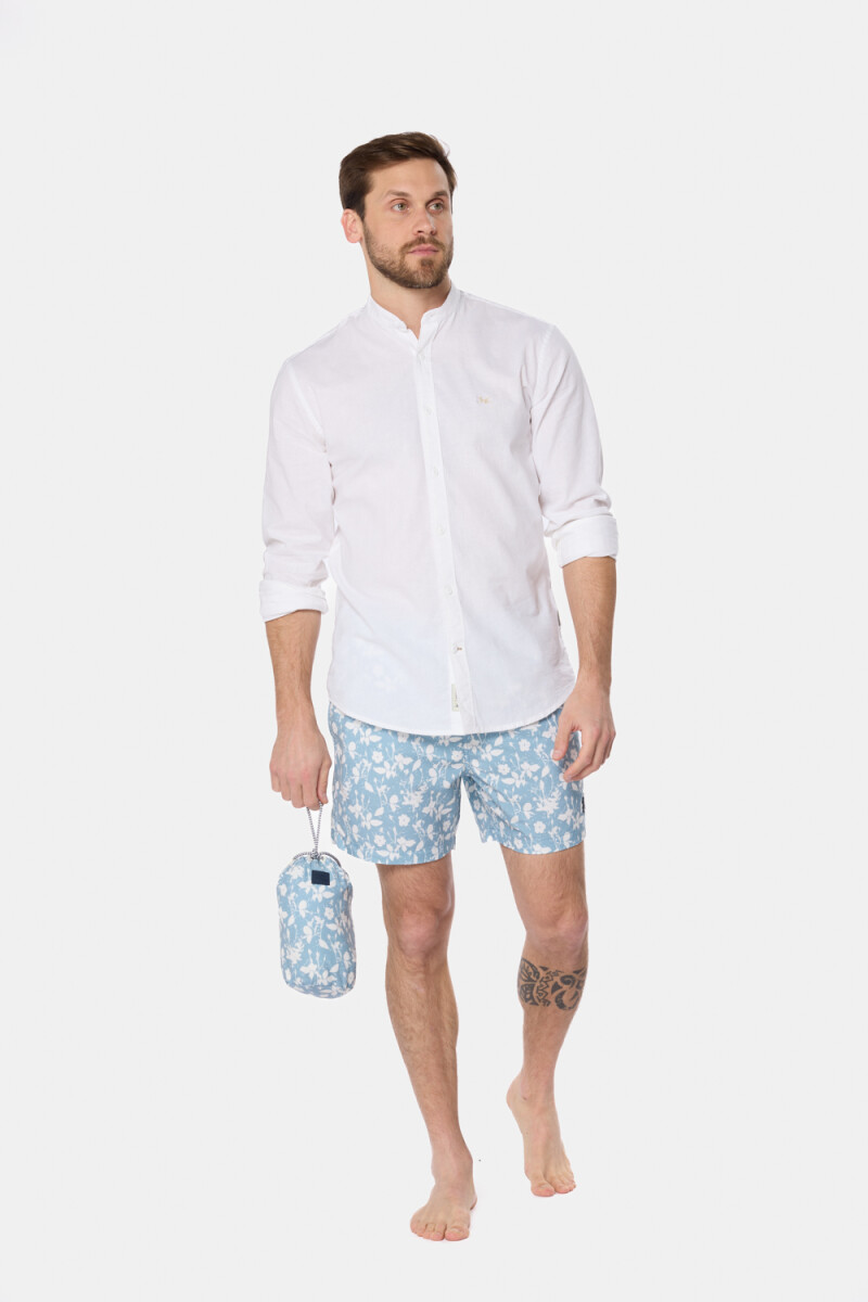 SHORT DE BAÑO ESTAMPADO - Denim 