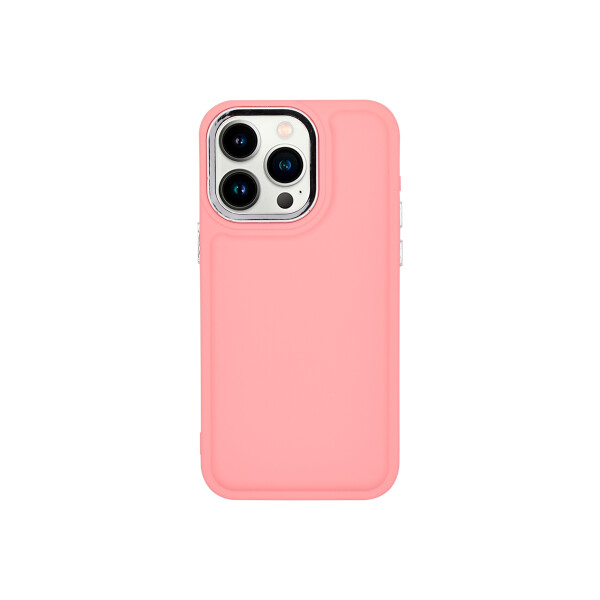 Protector iPhone 13 Pro con relieve color fucsia pastel Protector Iphone 13 Pro Con Relieve Color Fucsia Pastel