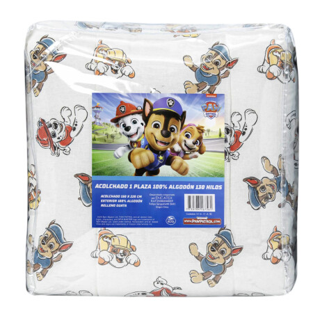 Acolchado Infantil Paw Patrol 130 Hilos 1 Plaza 100% Algodón