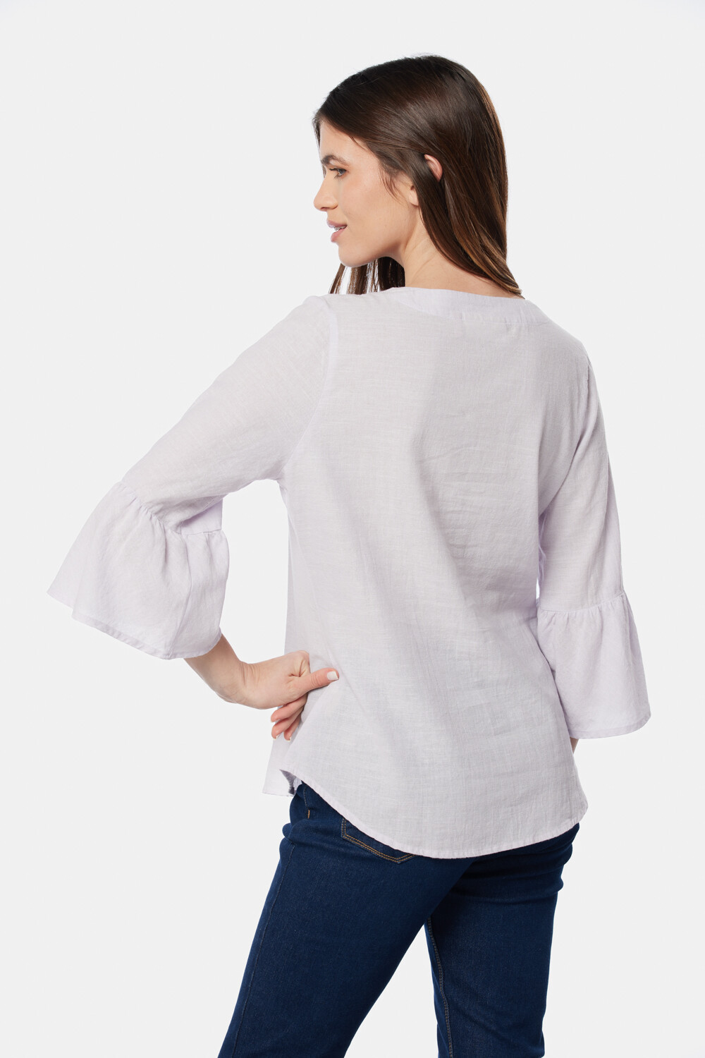 BLUSA DE LINO Lila