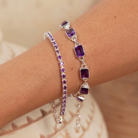 Pulsera Tenis Pop Amatista - Plata 925 Pulsera Tenis Pop Amatista - Plata 925