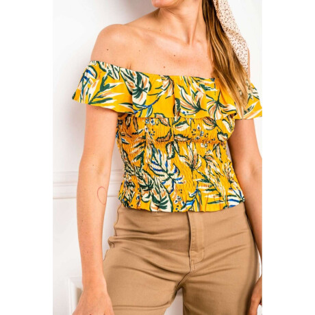 Blusa Volado Hombros Print Multi