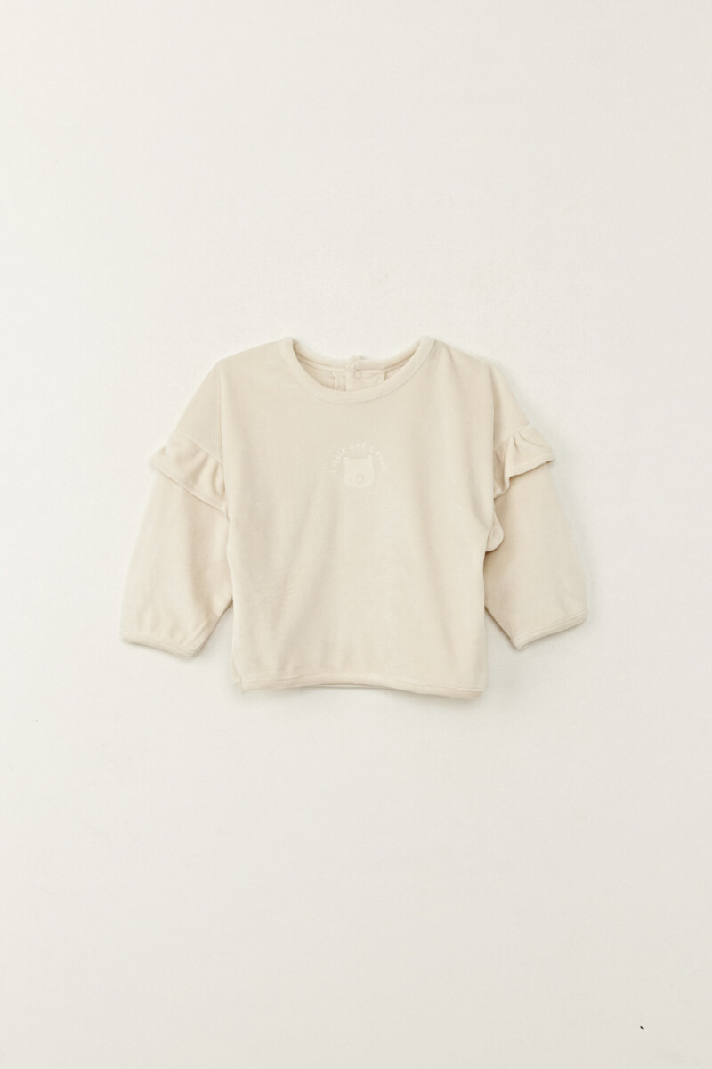 Buzo plush volado - Beige 