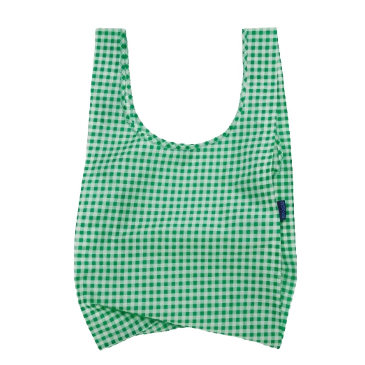 Bolsa Re-utilizable de Nylon Reciclado, Impermeable - Green Gingham 