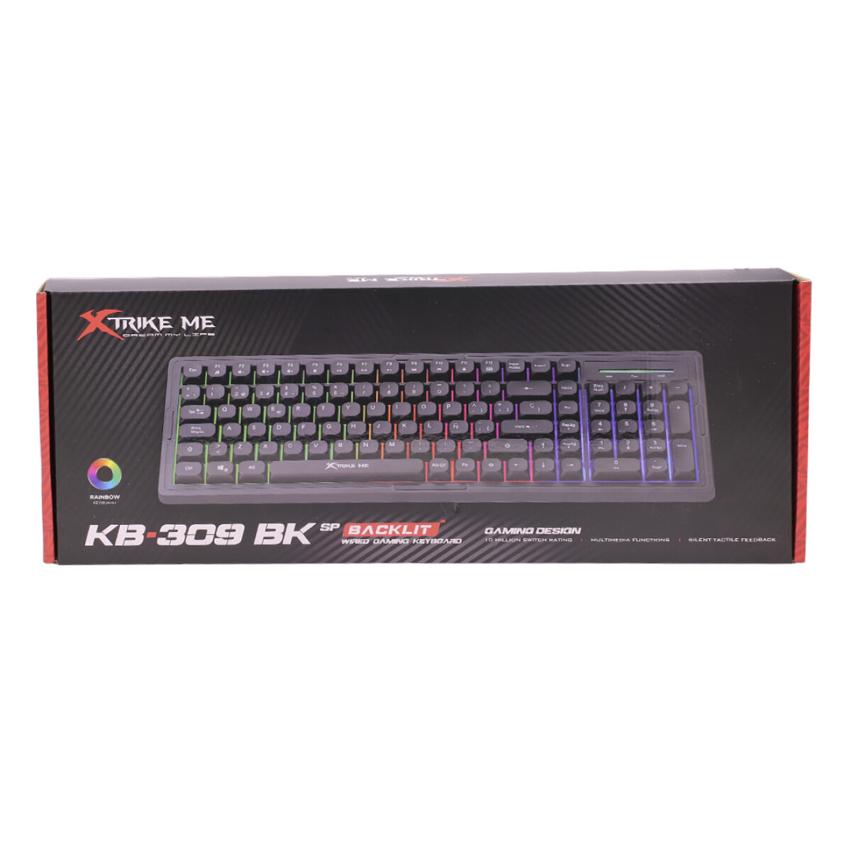 TECLADO XTRIKE ME KB-309 BK SP RGB GAMER NEG - NEGRO 