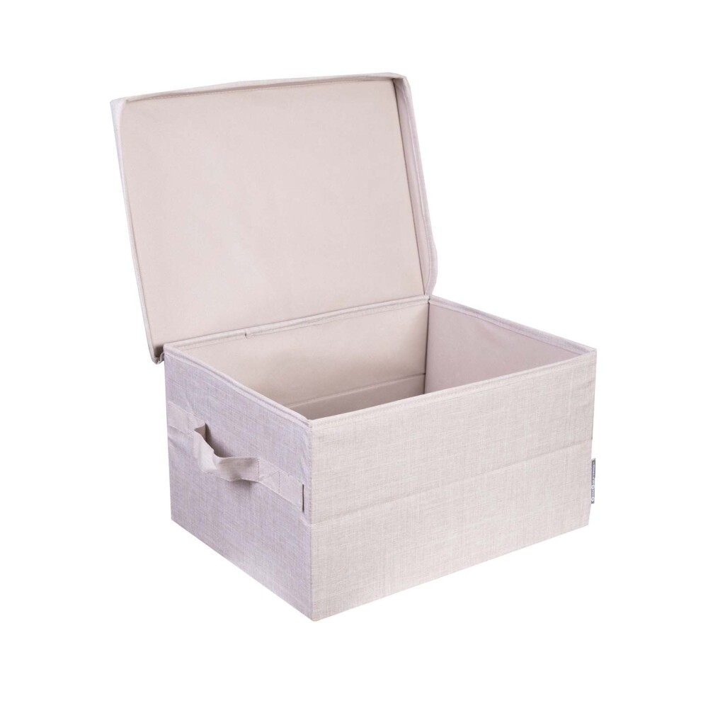 CAJA ORG PLEGABLE C/TAPA POLIESTER NATURAL-BEIGE BOX