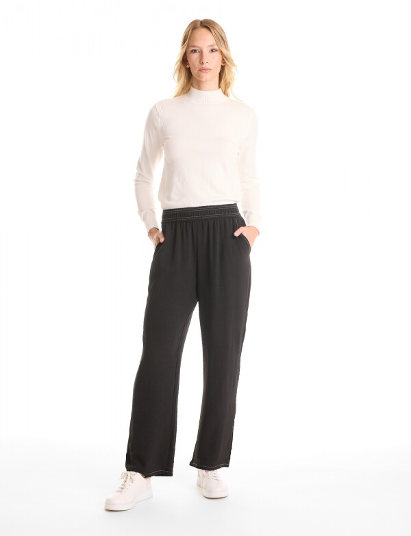 Pantalon Wide Leg Fluido NEGRO