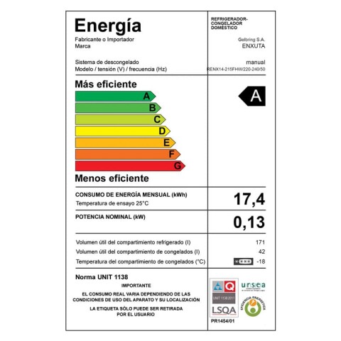 Refrigerador Frío Húmedo 213 Litros Silver - Turquía - Enxuta - RENX14-215FHS Refrigerador Frío Húmedo 213 Litros Silver - Turquía - Enxuta - RENX14-215FHS