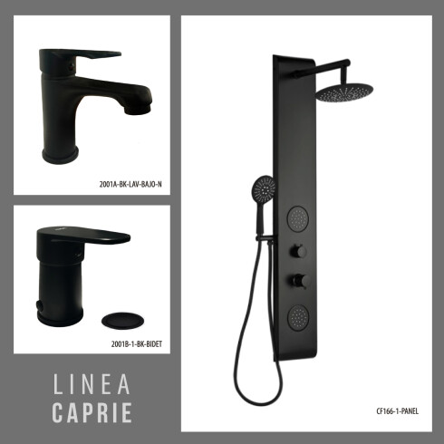 JUEGO DE GRIFERIA LAVATORIO BAJO PANEL DE DUCHA Y BIDET CON TRANSFERENCIA 000