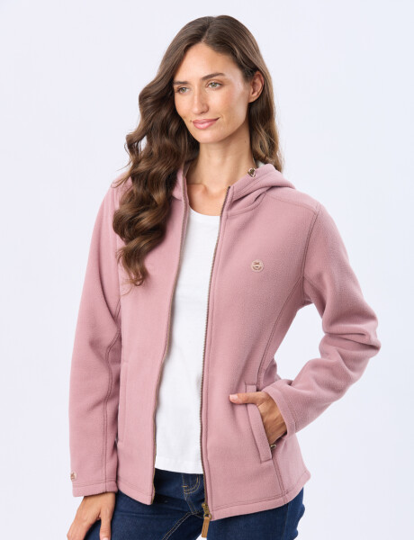 CAMPERA POLAR CON CAPUCHA Rosado