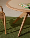 Mesa redonda Julieta de polycemento beige y madera maciza de acacia Ø 120 cm FSC 100% Mesa redonda Julieta de polycemento beige y madera maciza de acacia Ø 120 cm FSC 100%