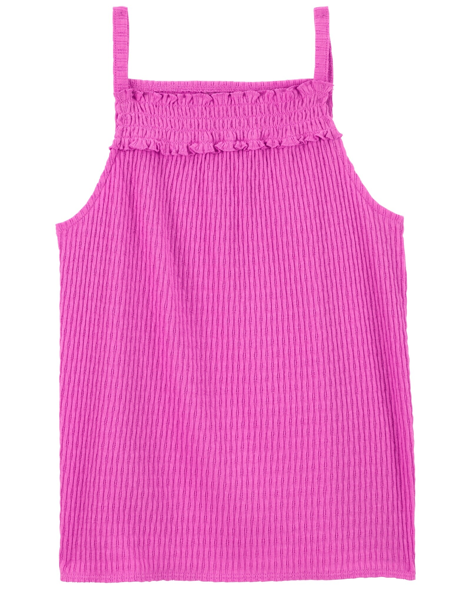 Musculosa de algodón, con fruncido y textura. Talles 6-14 Sin color