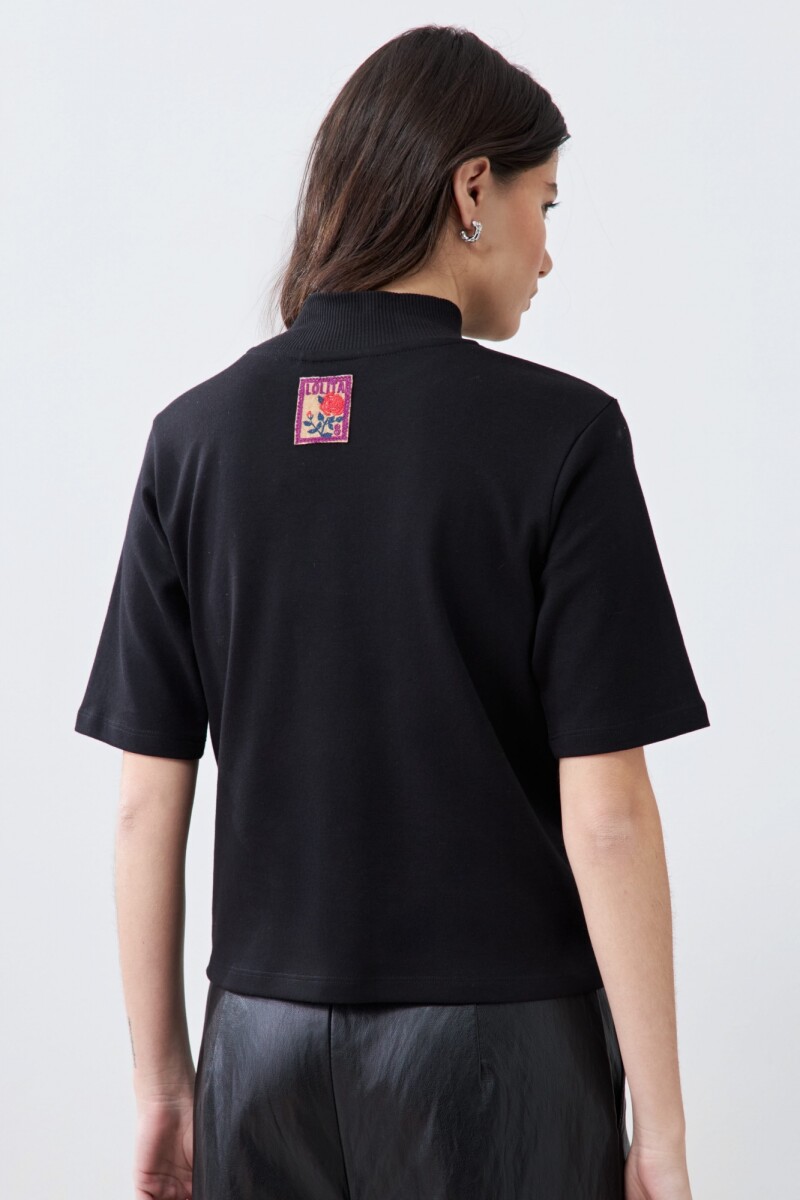 Media polera manga corta negro