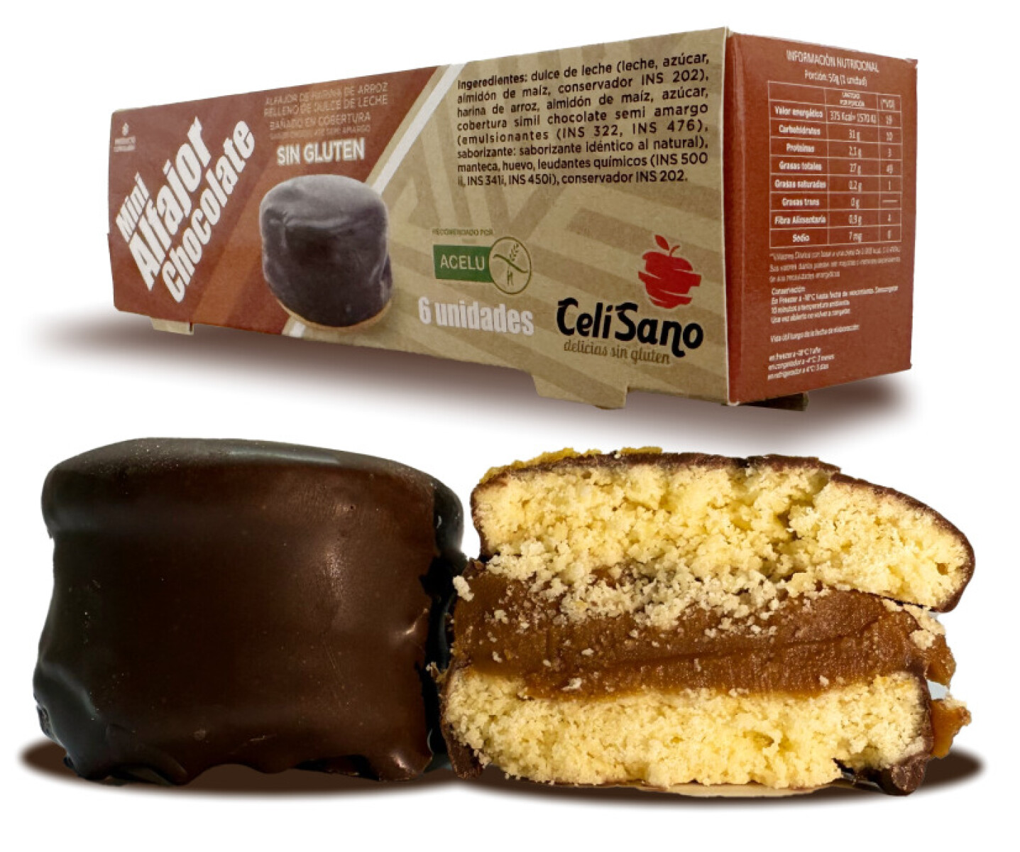 Mini alfajor choco negro x 6 unidades 