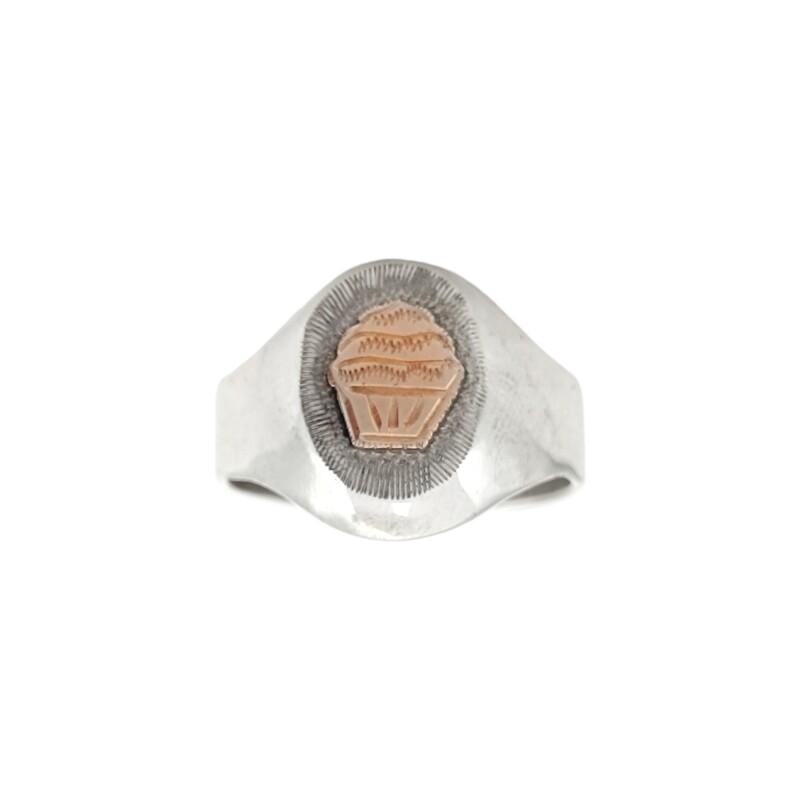 Anillo Profesión Pastelero - Plata y Oro-Sin Piedra-AP5935 sinpiedra
