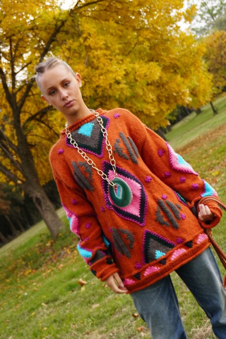 Sweater Gitano Lana Base Terracota