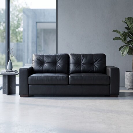 Sofá Fargo - Cuero Básico - 3 cuerpos 450 (Negro)