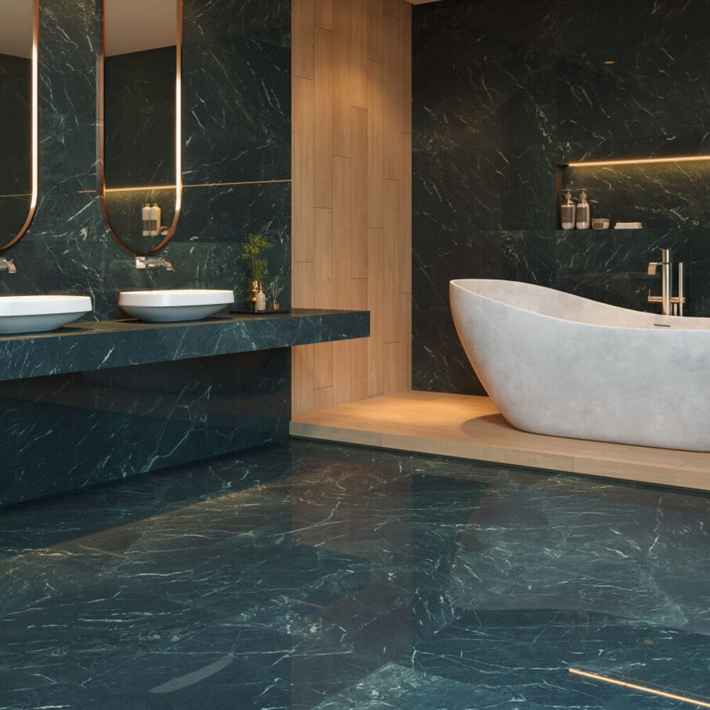 PORCELANATO VERDE ALPI POLIDO "A" 60X120 CM Porcelanato Verde Alpi Polido "a" 60x120 Cm
