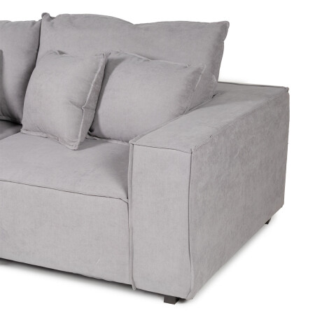 Sofá Modular Maia (3 módulos) - Tela Microfibra 12074 (Gris)