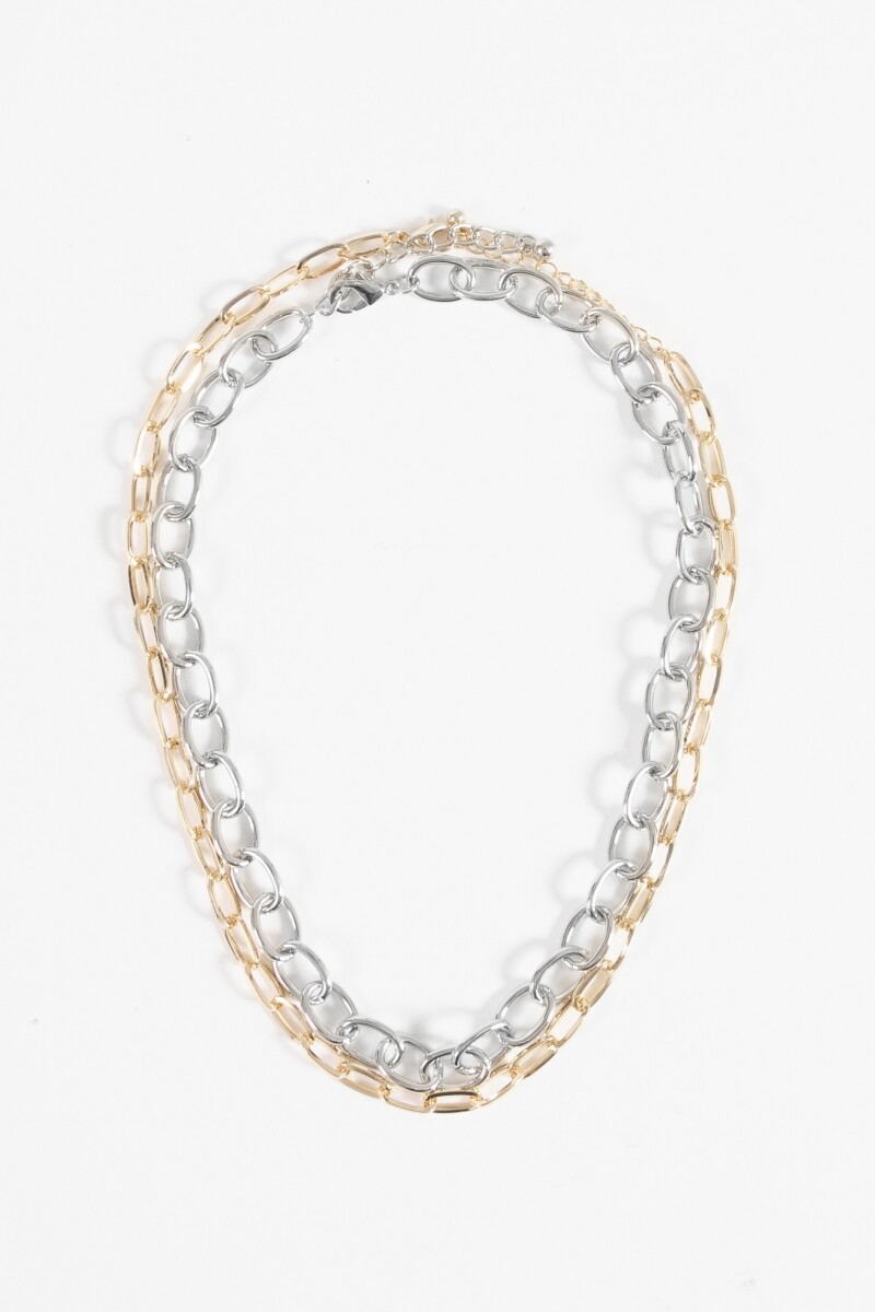 Collar doble cadena gruesa multicolor