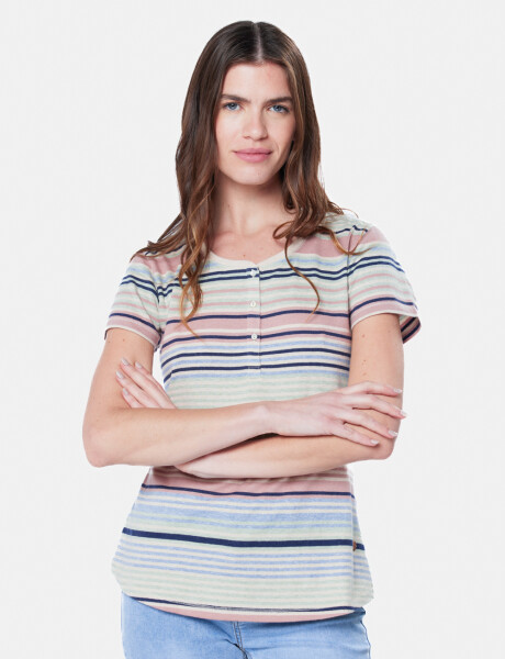 REMERA RAYADA Beige