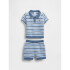 SS SWEATER POLO SHORT SET BLUE STRIPE