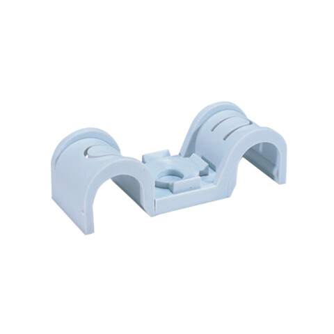 Grampa plástica doble "P-CLIP" fijar caños Ø20mm ST0786