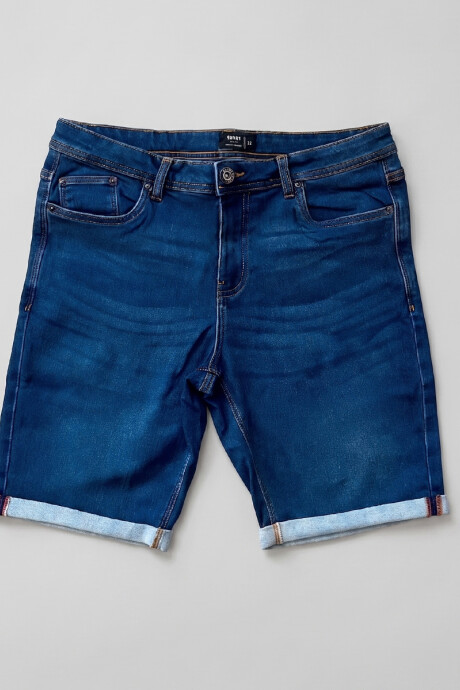 BERMUDA JEAN PARVES Azul Medio