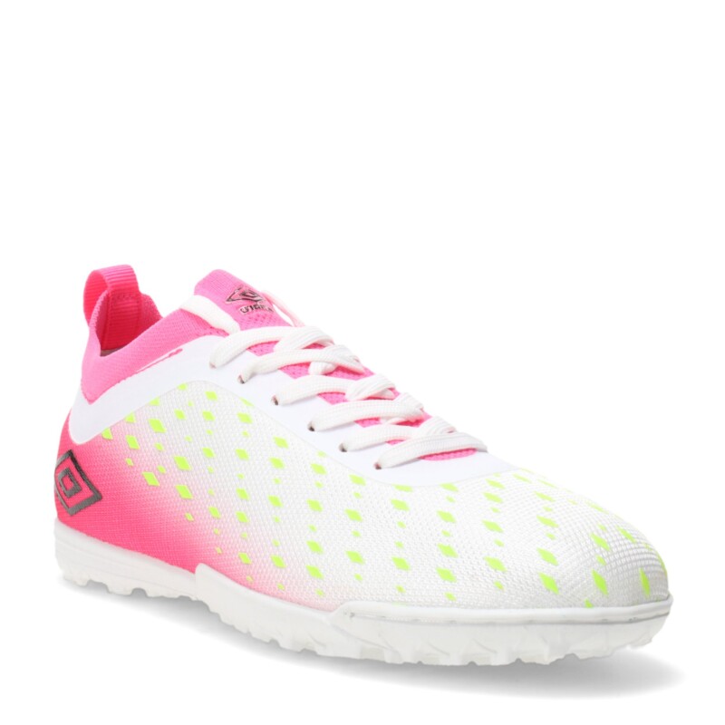 Championes Infantiles Umbro Limit TF Blanco - Rosado - Amarillo Lima