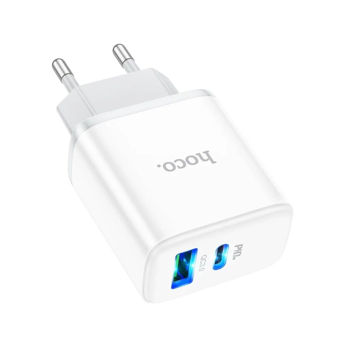 CARGADOR DE PARED HOCO C105A USB-A QC 3.0 + USB-C 20W EU - White 