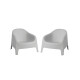 Set de 2 Silla Plastico Skarpo Jardin Liso Gris
