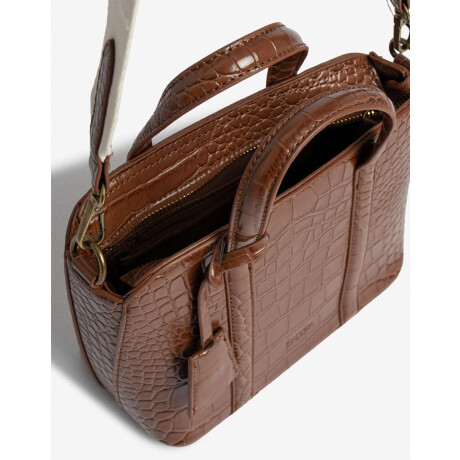 Bandolera Efecto Croco Marron Chocolate