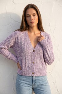 Cardigan Texturado Rosa Viejo