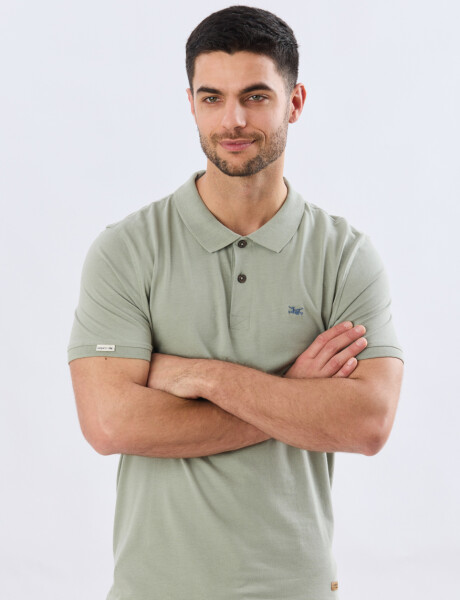 REMERA POLO LISA JERSEY Pistacho