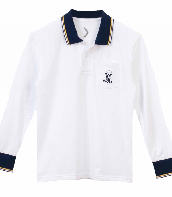 Remera Polo Primaria manga larga Maristas Blanco