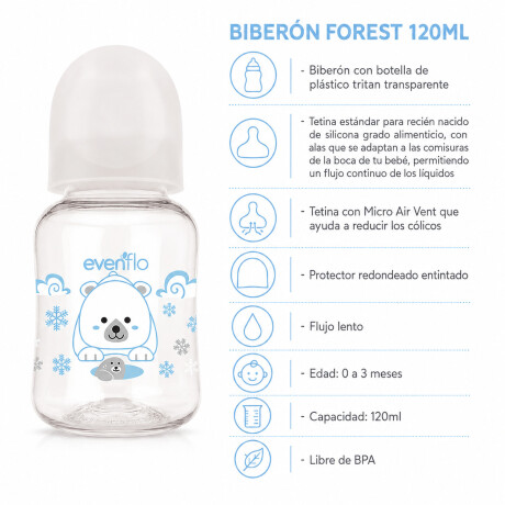 Mamadera Evenflo Forest Bebés 0-3M 120Ml Tetina Flujo Lento Blanco