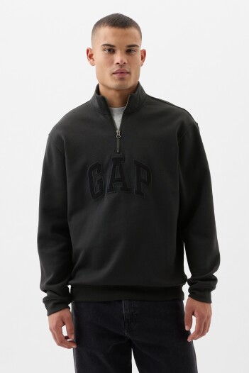 Buzo Deportivo Medio Cierre Logo Gap Hombre Moonless Night