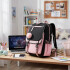 Pack x3 Mochila Kawaii Impermeable Usb Multuso Resistente Variante Color Rosa Negro