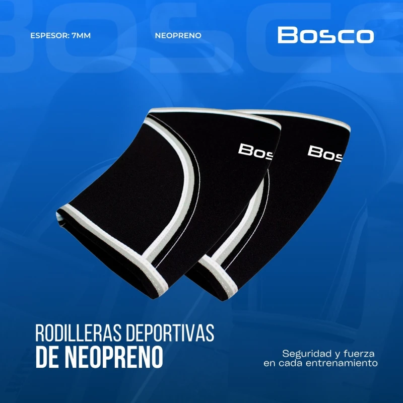 Rodillera Deportiva De Neopreno Bosco Negro Crossfit Gym Negro