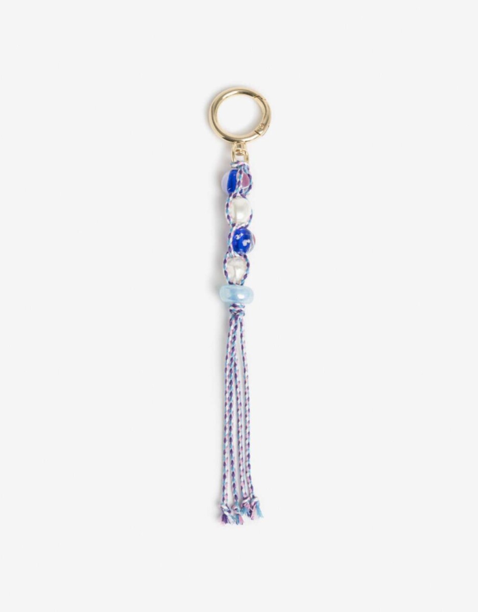 Llavero Y Bag Charm Beads Con Cordón - Combinacion Bicolor 